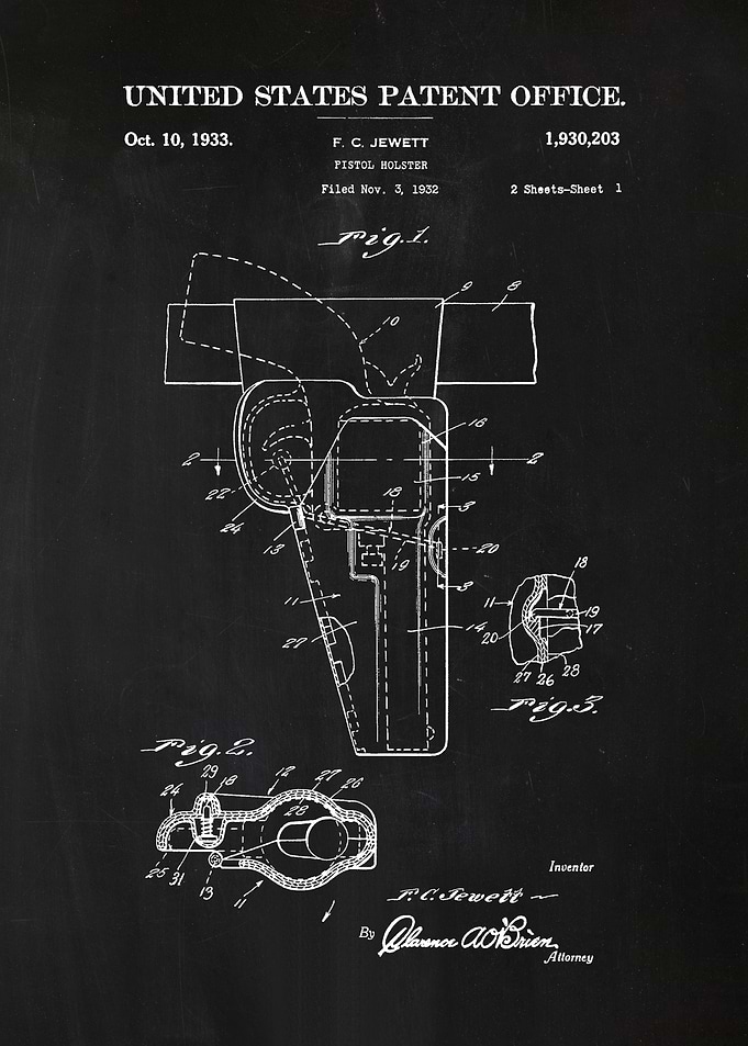 35 Pistol Holster Patent