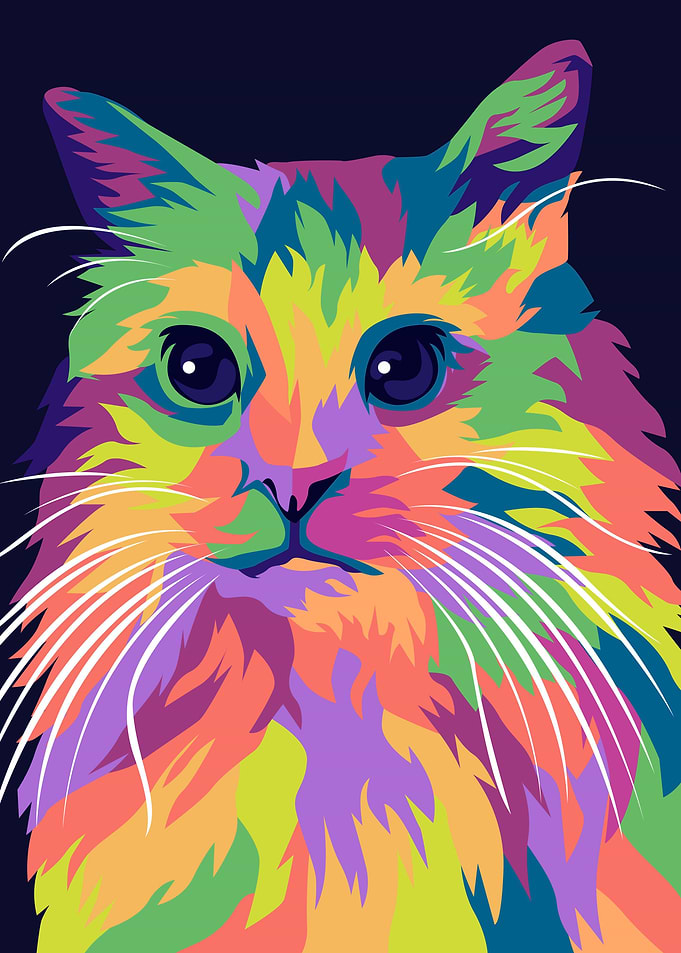 cat in pop art