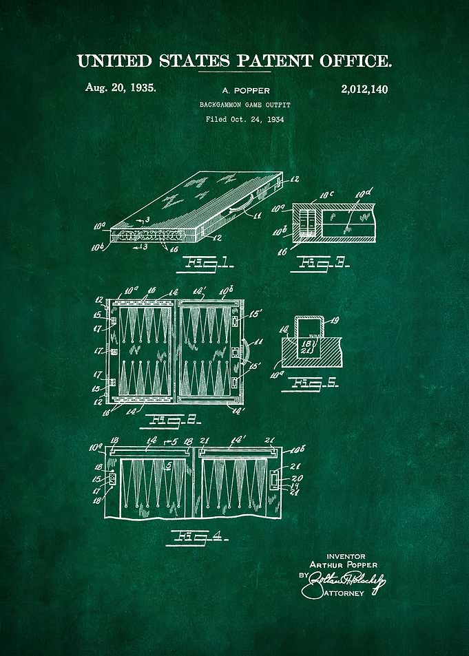 18 Backgammon Set Patent