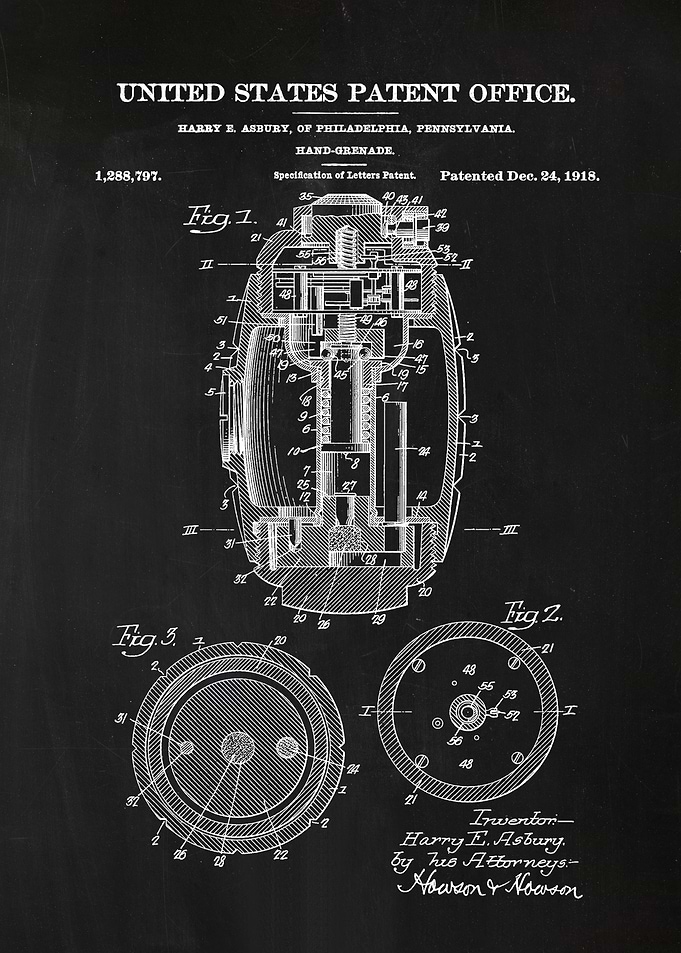 34 Hand Grenade Patent