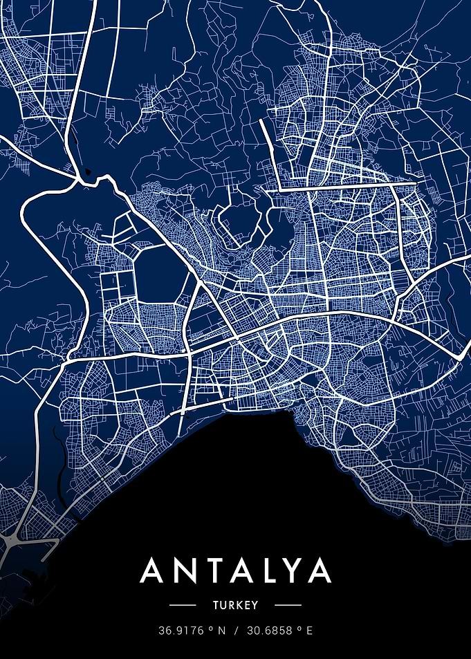 Antalya City Map Blueprint