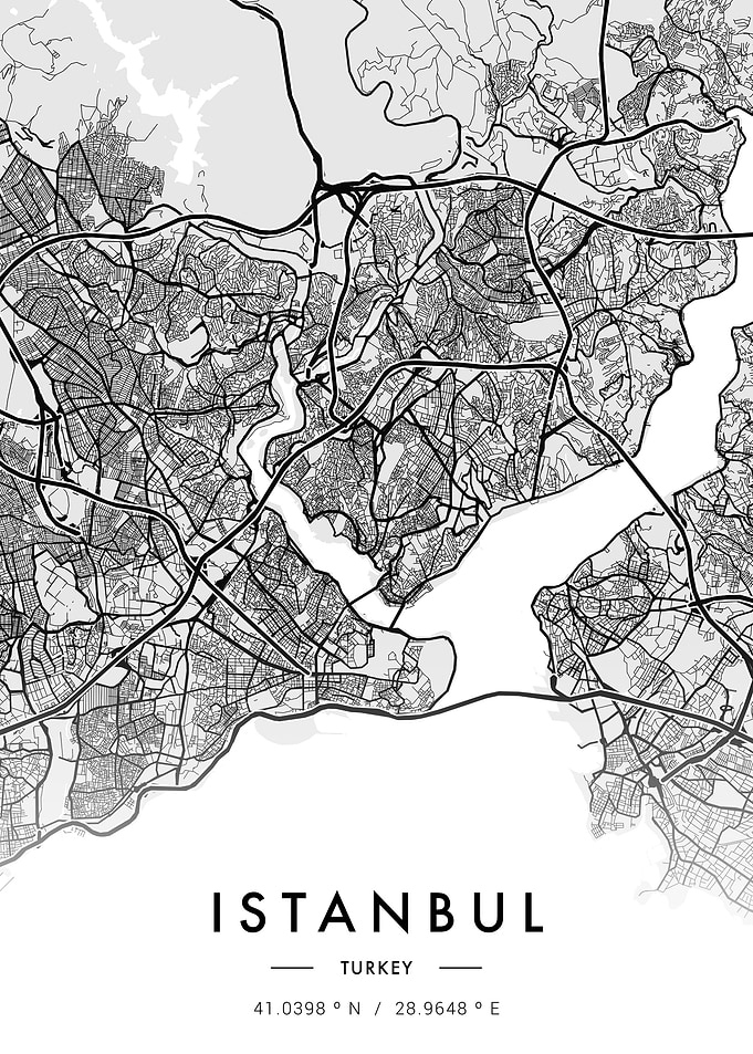 Istanbul City Map White