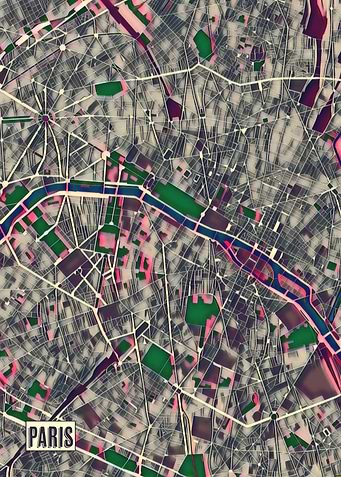 Paris Pop Art City Map
