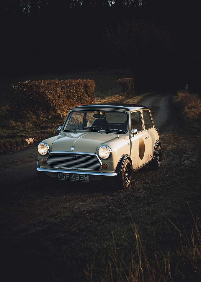 Classic Mini at Sunset