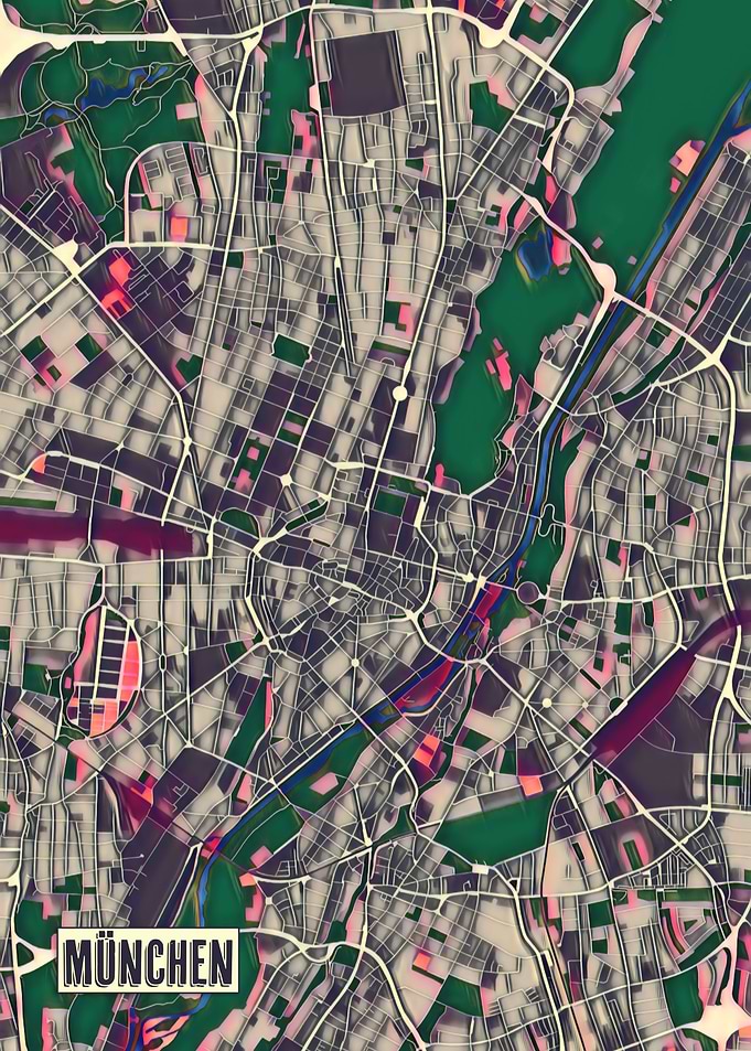 Munich Pop Art City Map