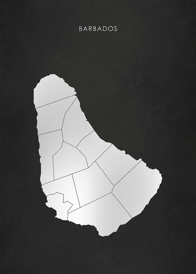 Silver Barbados Map