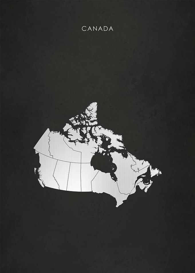 Silver Canada Map