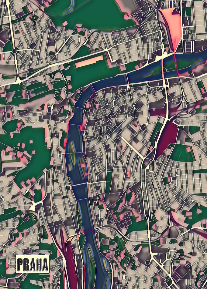 Prague Pop Art City Map