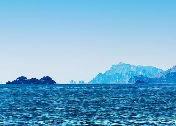 Capri Island silhouette