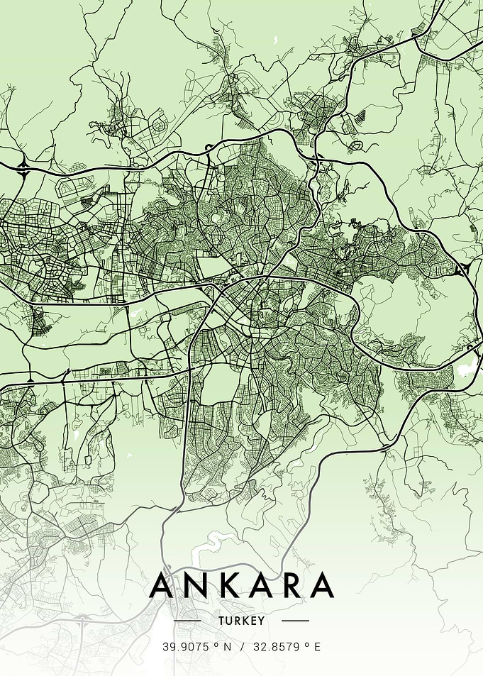 Ankara City Map Green
