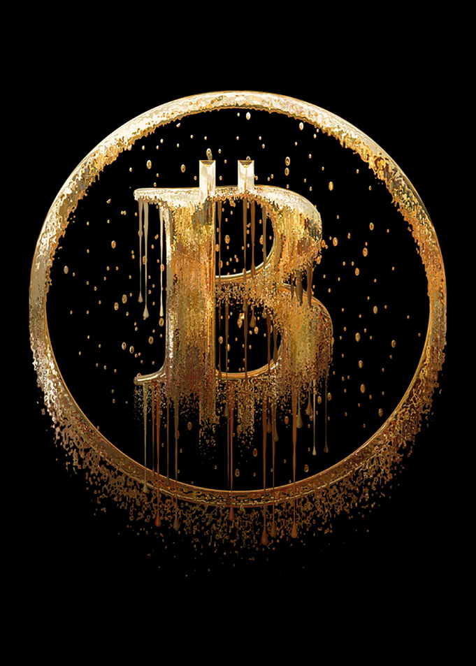 Bitcoin BTC abstract Gold