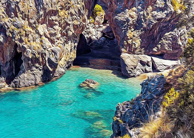 Hidden beach in Italy