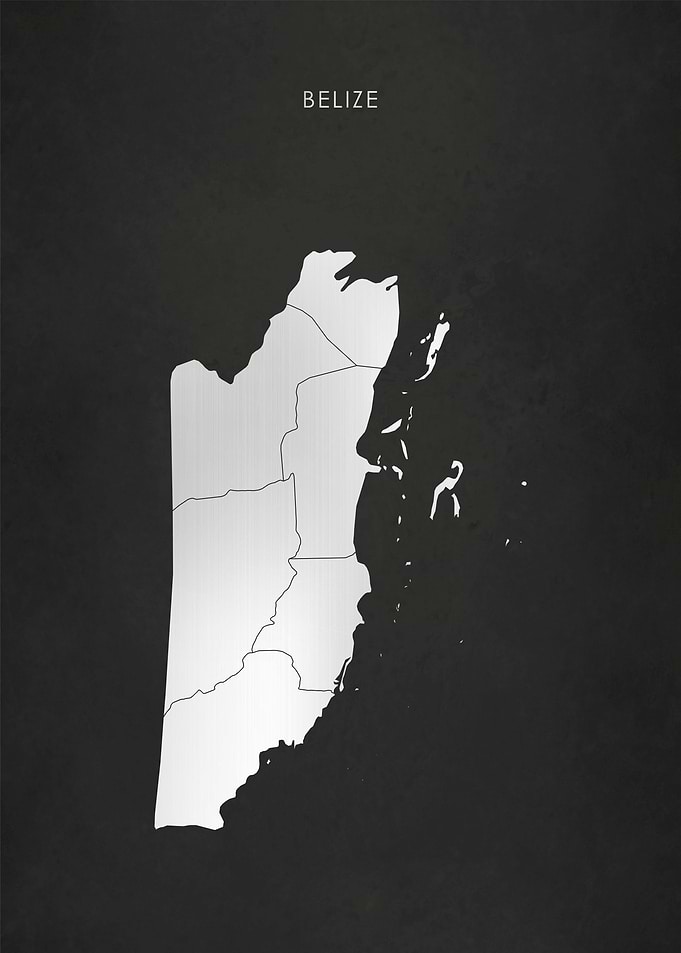 Silver Belize Map