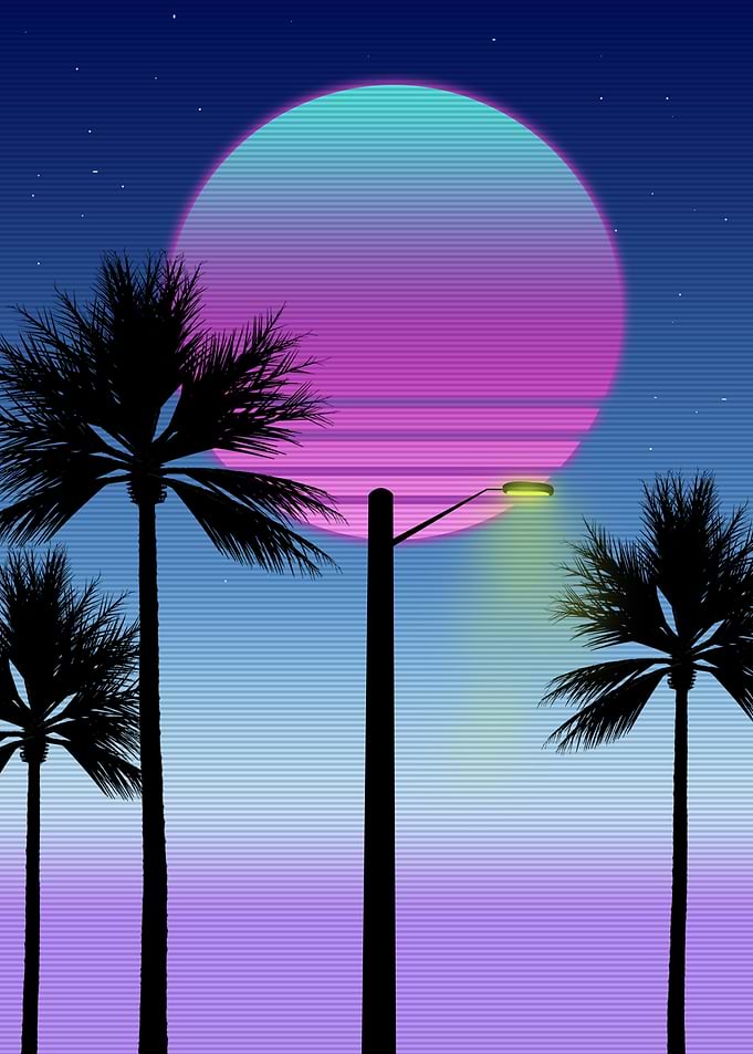 synthwave retro palm