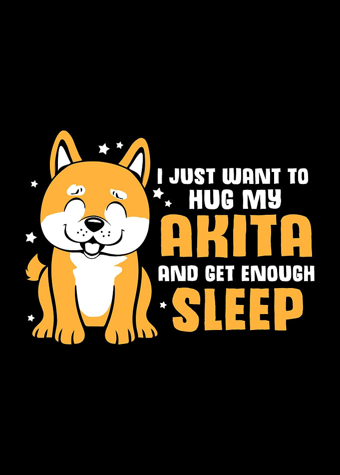 Akita Hug Dog Sleep