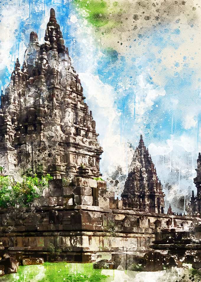 Watercolor posters with tr