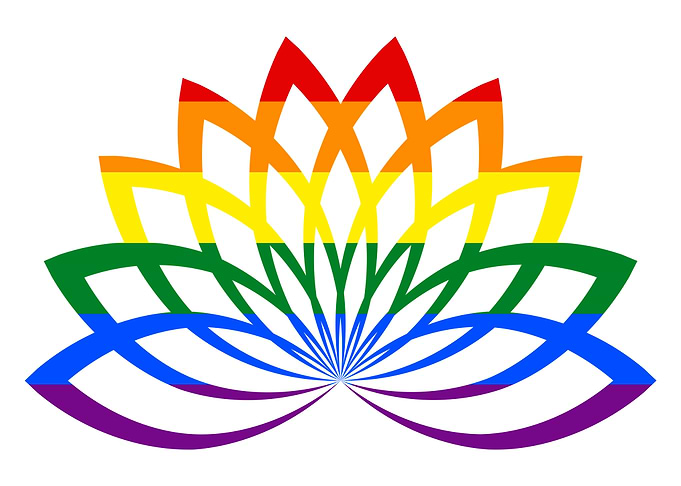 LGBT Flag Lotus Flower