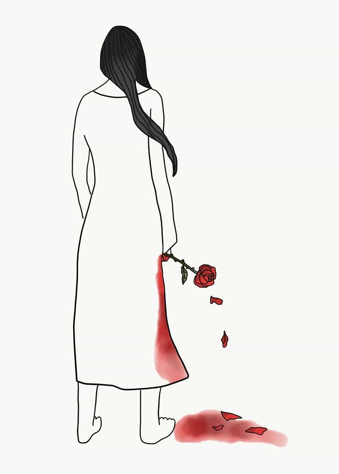 Sadness woman standing