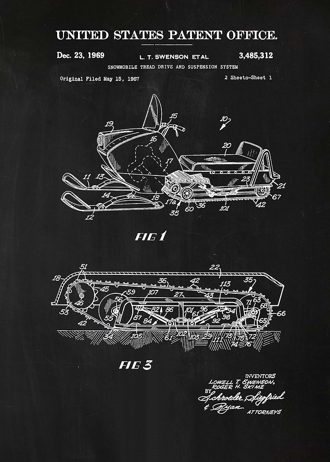 49 Snowmobile Patent 1969