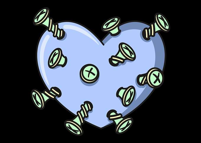 Pastel Goth Heart Screws