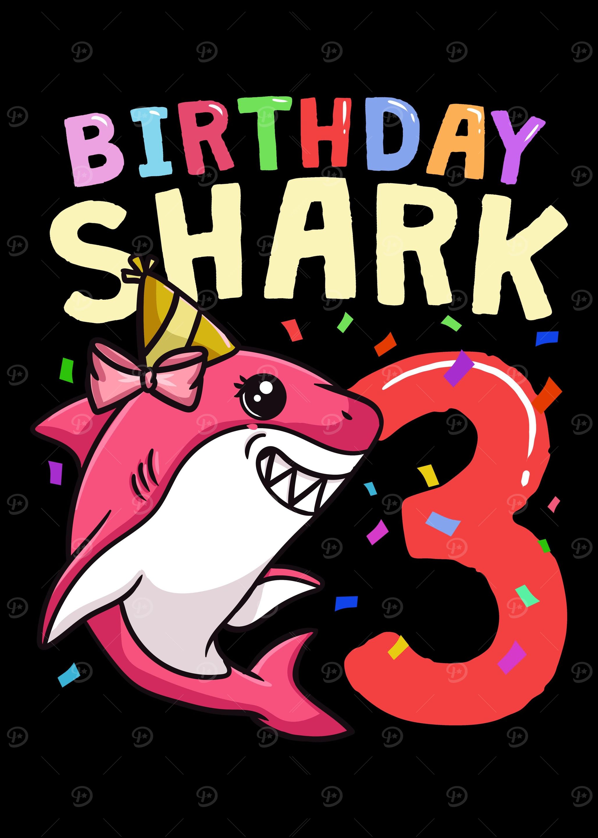 3rd Birthday Shark Three Y