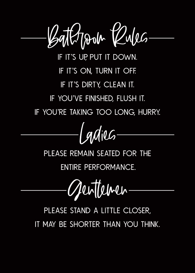 Funny Bathroom Rules