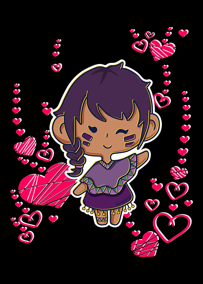 Indian girl with heart on