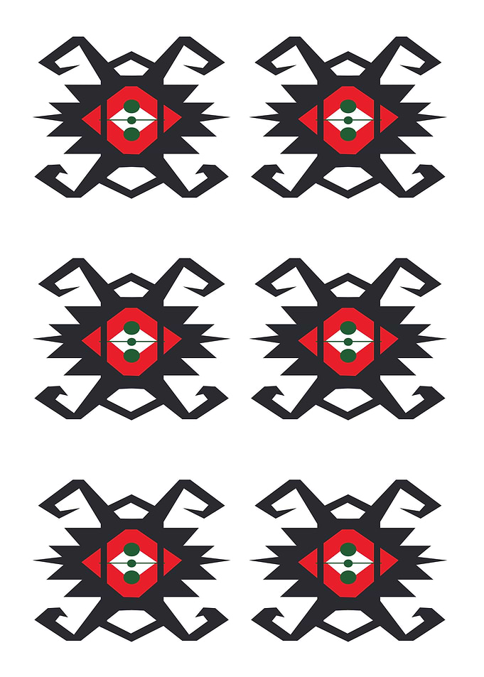 Ethnic pattern black and r