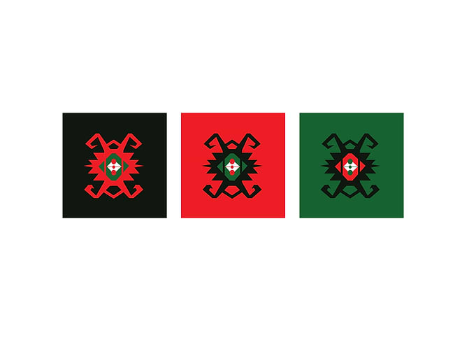 Ethnic pattern black red