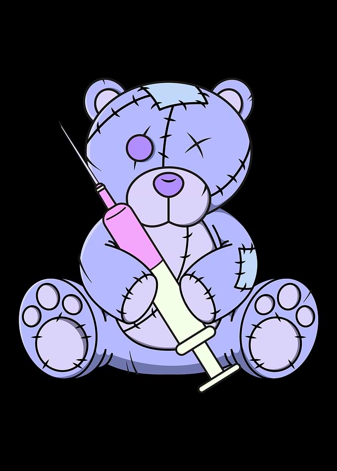 Pastel goth teddy bear