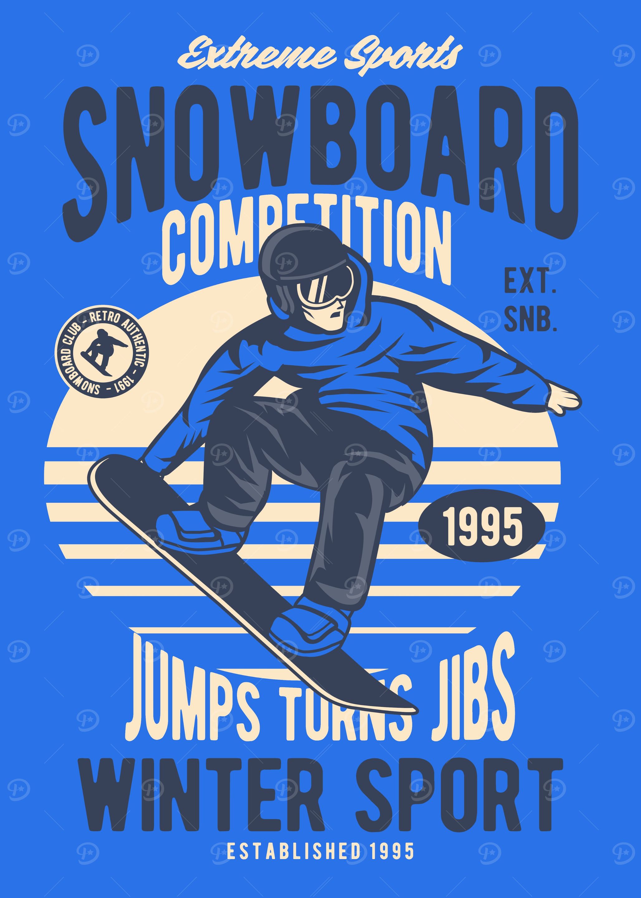 Retro Snowboard Logo
