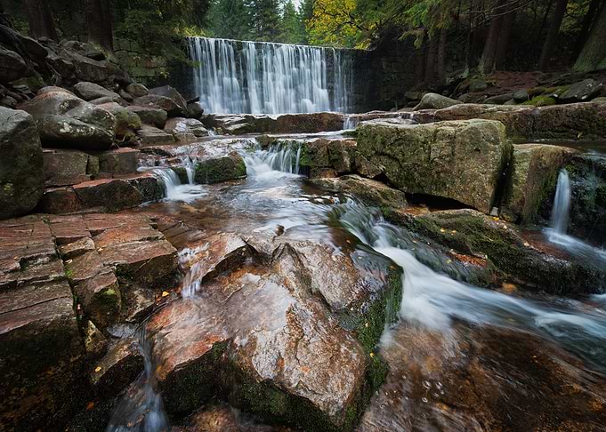 Mountain River And Falls