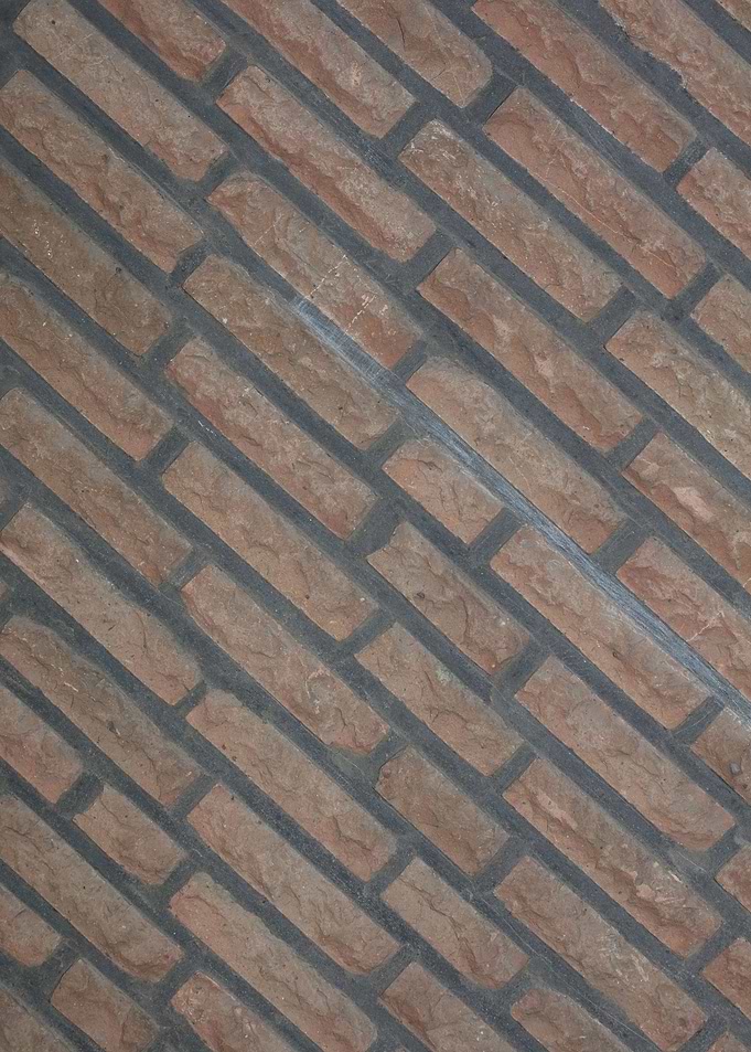 Retro red brick wall macro
