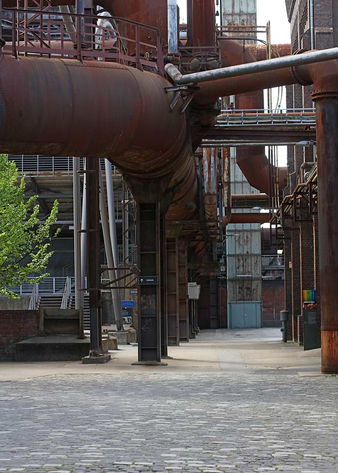Abandoned old factory area