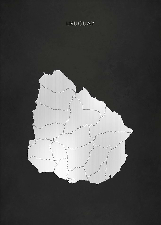 Silver Uruguay Map