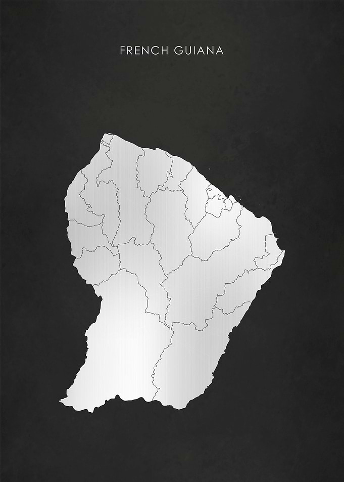 Silver French Guiana Map