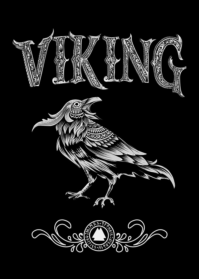 Viking Raven Bird Nordic