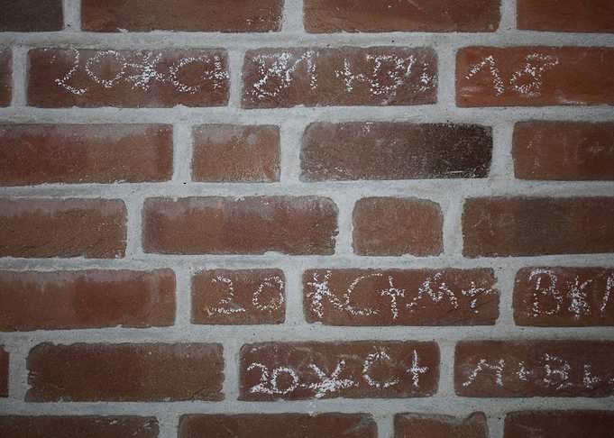 Retro red brick wall macro