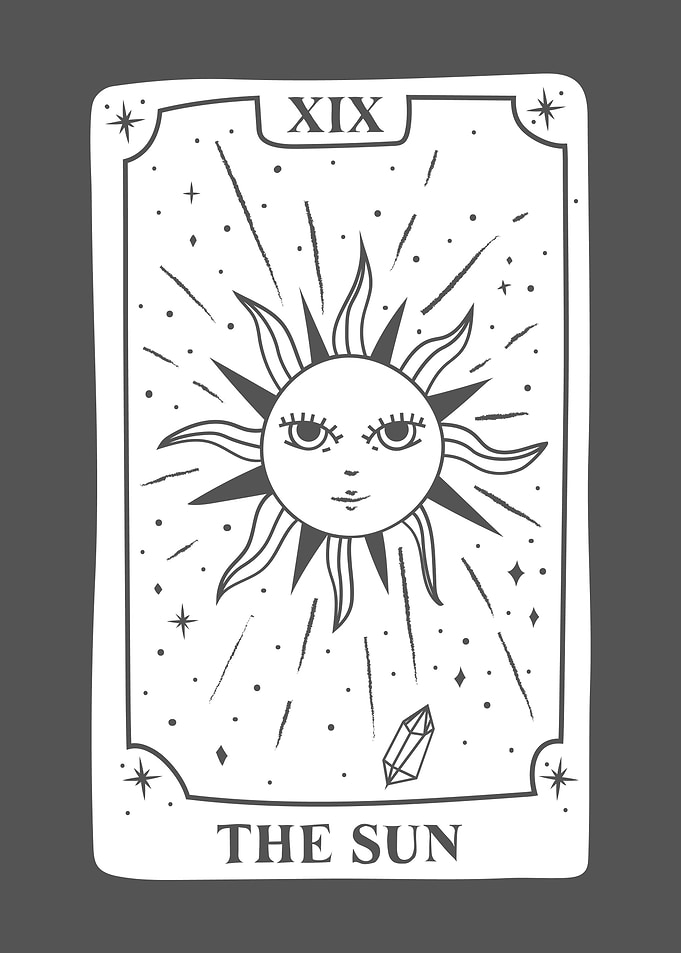 White Tarot Card THE SUN