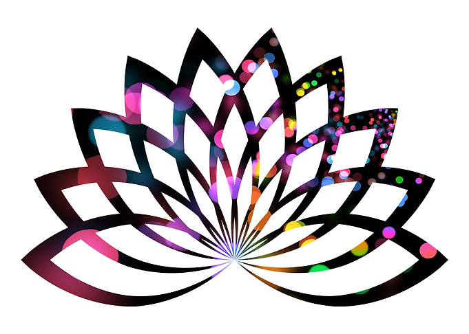 Colorful Dots Lotus Flower