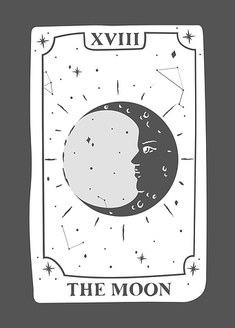 White Tarot Card THE MOON
