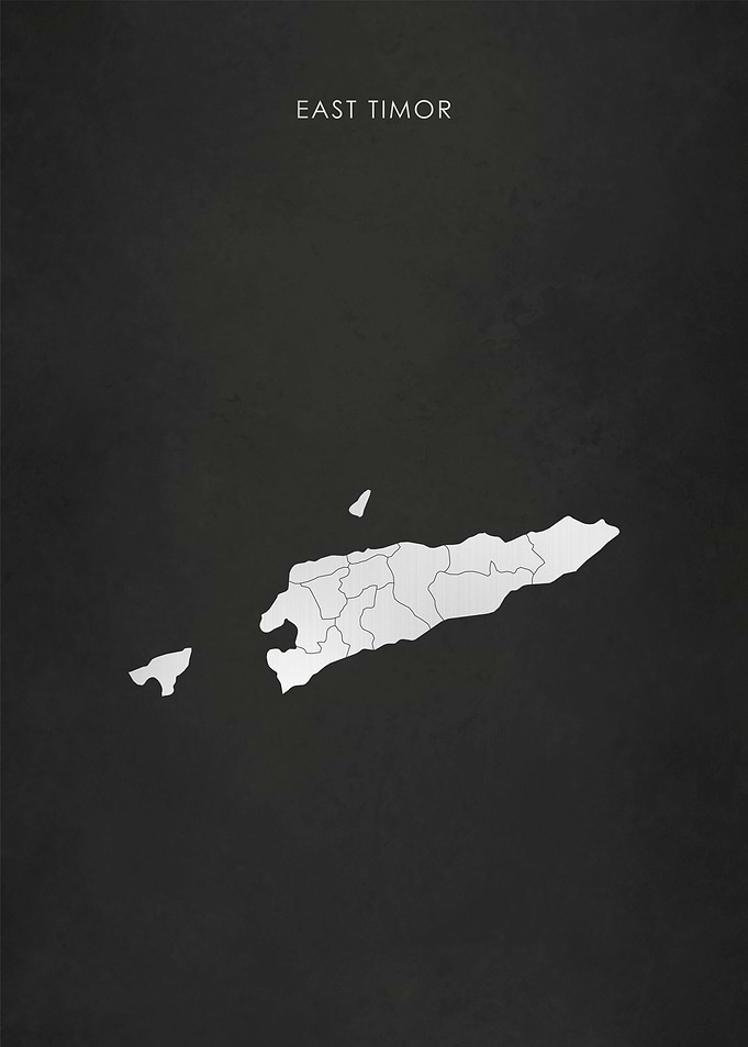 Silver East Timor Map