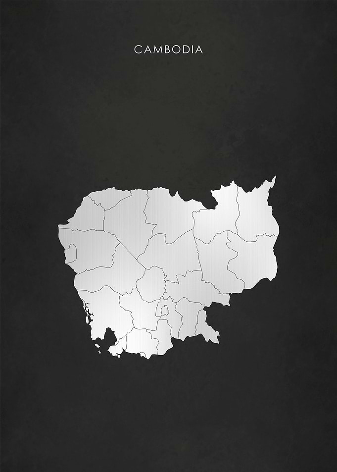 Silver Cambodia Map