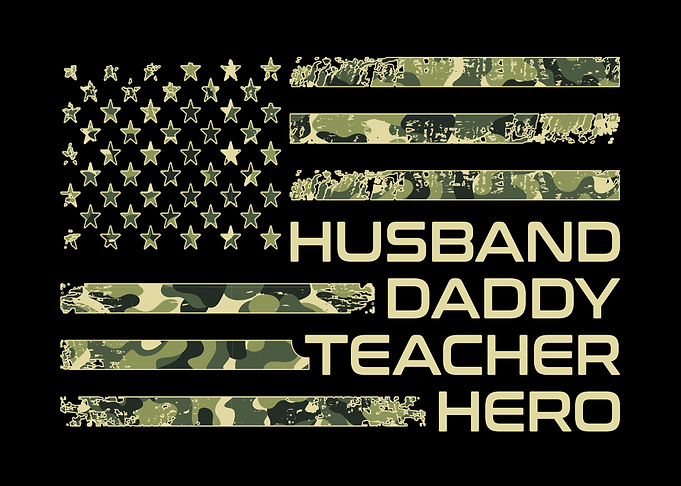 Teacher Camo US Flag Dad