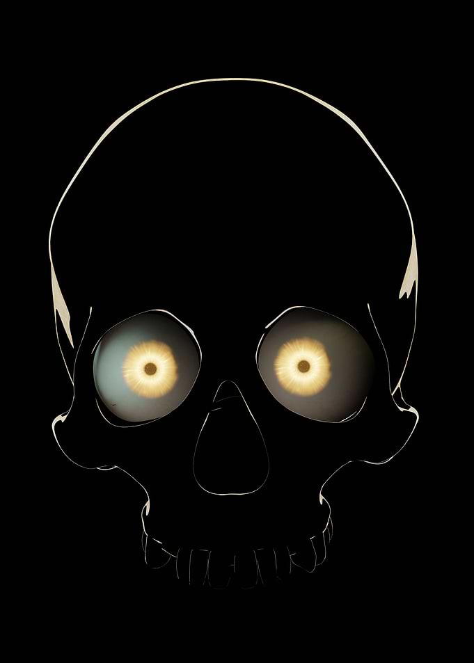 Gold Cartoon Skull
