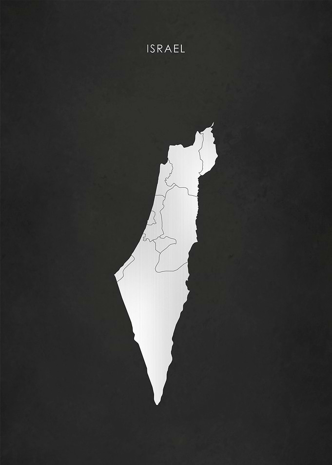 Silver Israel Map