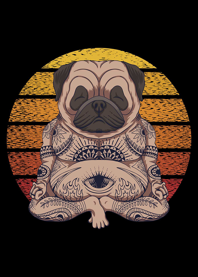 Funny Yoga Pug Dog