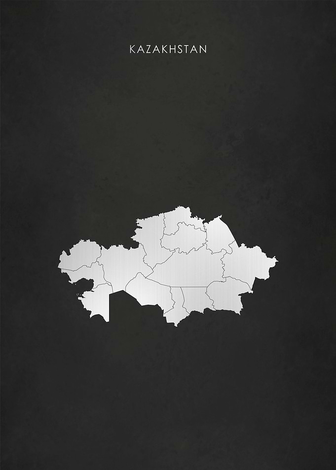 Silver Kazakhstan Map