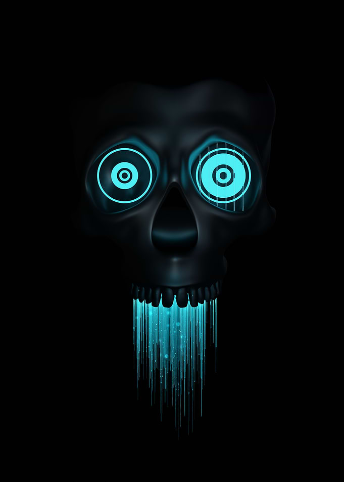 Teal Skull