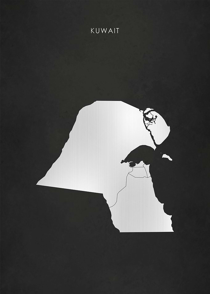 Silver Kuwait Map